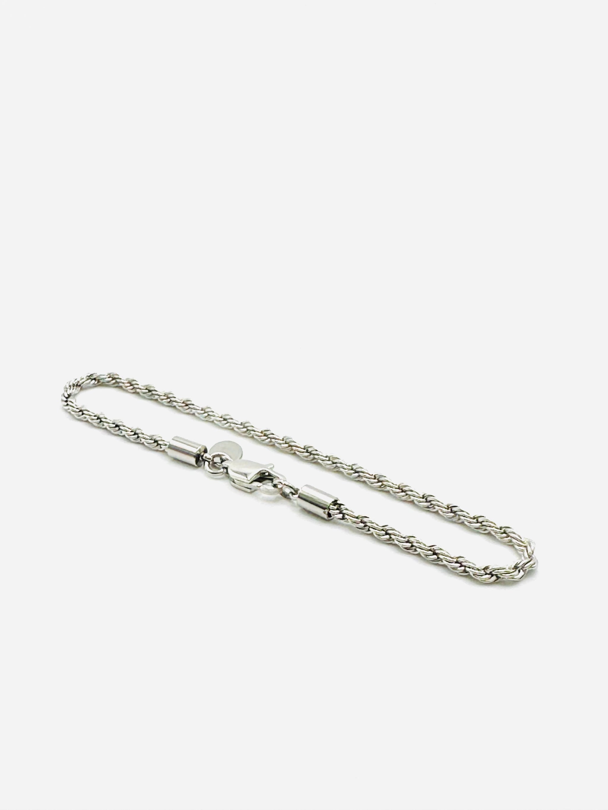 3mm Solid Rope Bracelet - Silver 7
