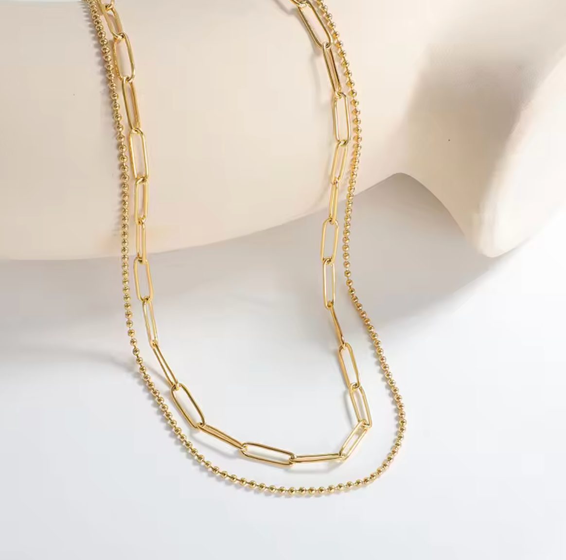 Chain Link Duality Necklace Gold