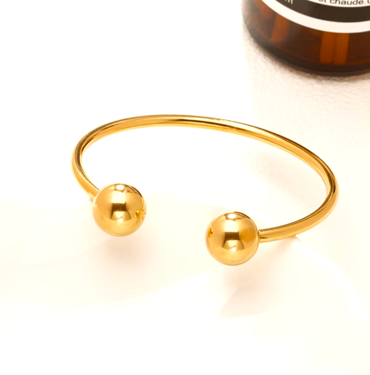 Double Big Ball Cuff Bracelet