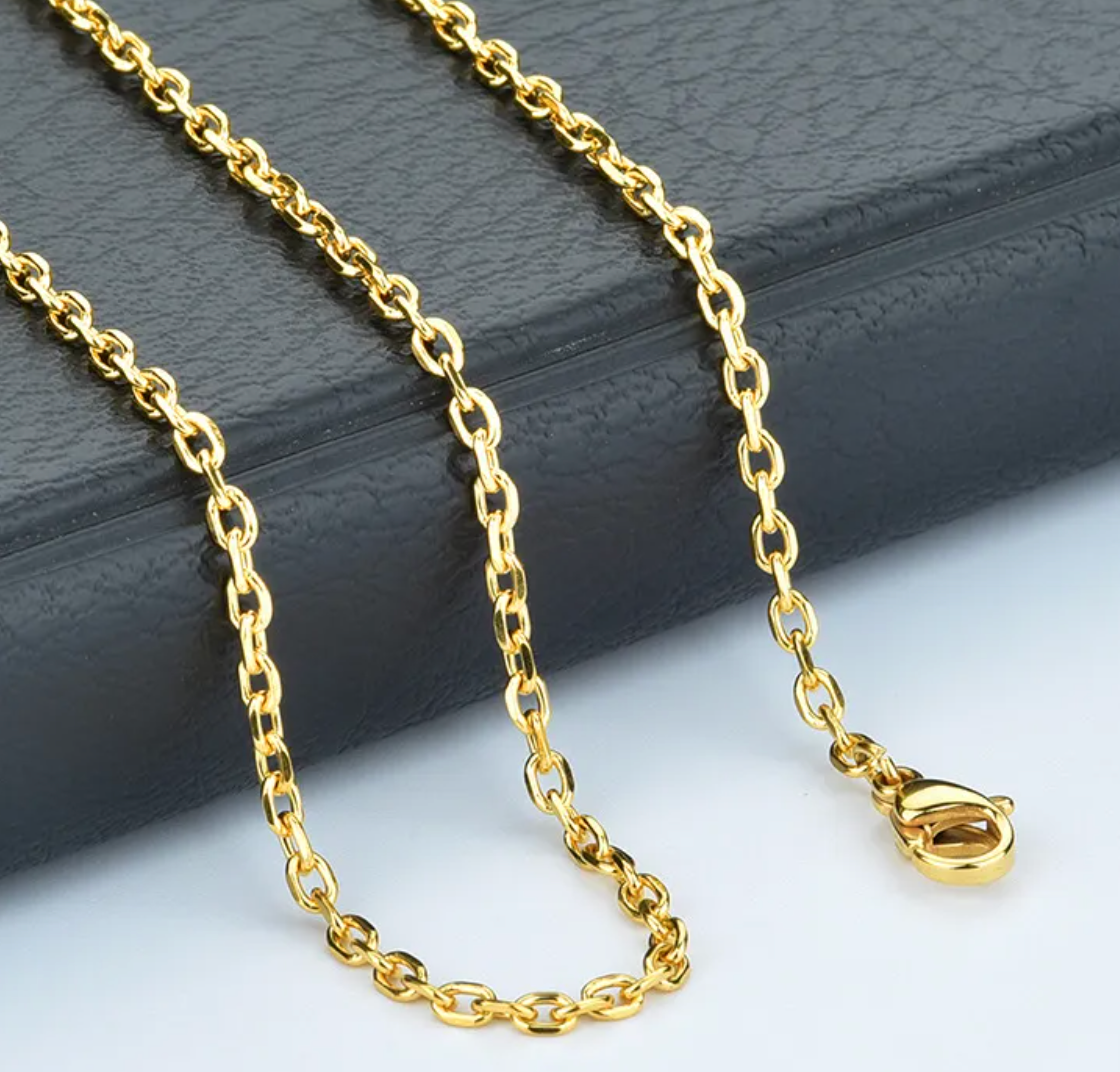 Oval Rolo Cable Chain Necklace